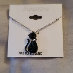 Black cat necklace